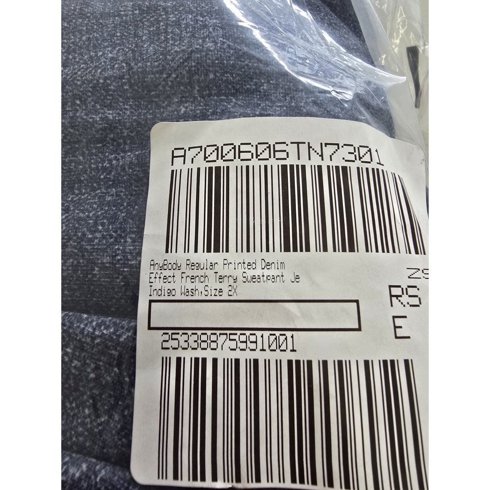 AnyBody Women's Plus 2X Indigo Wash Denim Effect French Terry Jeans - Picture 9 of 9